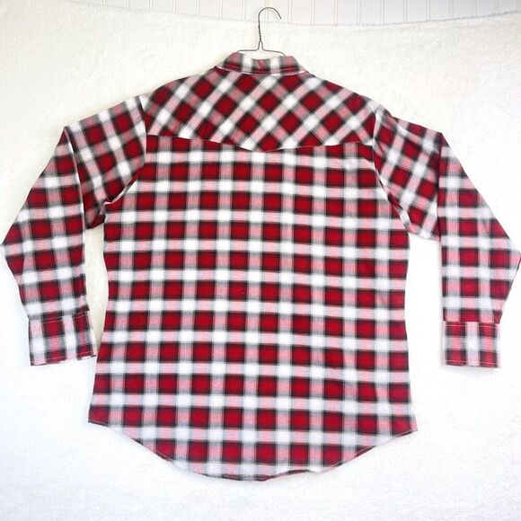 Men's Plaid Print Long Sleeve Pearl Snap Western Shirt Size XL - Picture 4 of 13